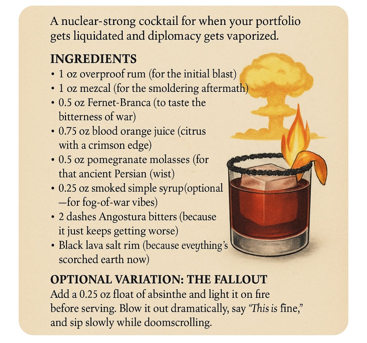 Inspired by <a href="/RaoulGMI/">Raoul Pal</a> and the <a href="/RealVision/">Real Vision</a> community, macro meets cocktail hour to create The Rekt. Can I submit this in the idea contest??