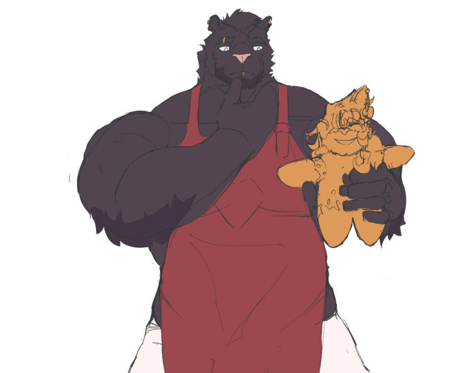 Wip of my panther missing their ferret partner
The ferret cookie belongs to: mi amor <a href="/amesxue/">Riri?</a> <3