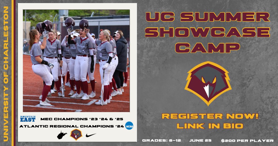 UC Summer Showcase Camp Registration is Open and Spots Are Filling Up Fast! Join UC Softball for a Showcase Camp on June 25th. Open to grades 8-12. 

🗓️ June 25th, 2025
📍UC Softball Field 
⏱️ Registration: 9:00am. Camp: 9:30am
🔗 Link in bio

#WingsUp🦅