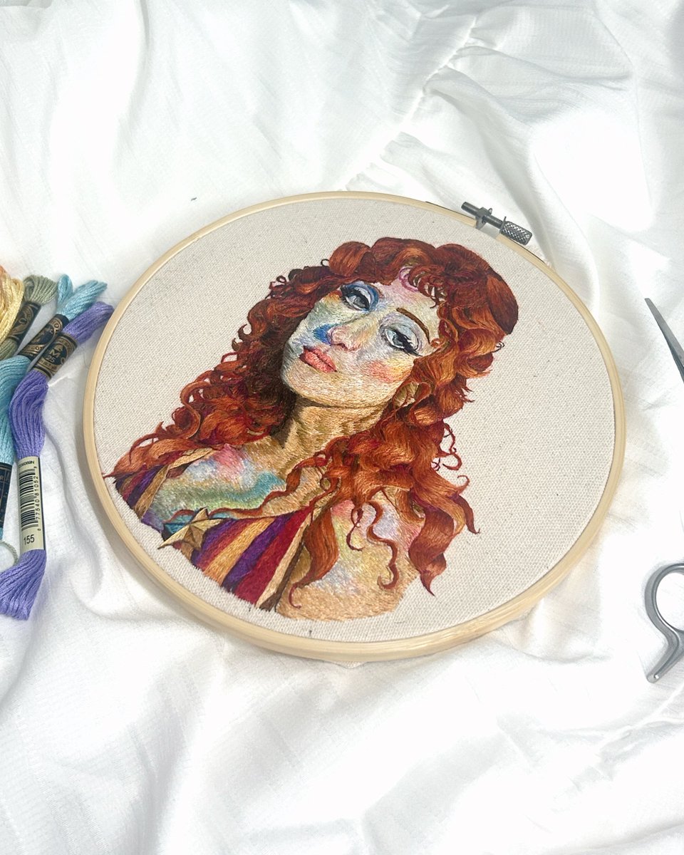 my Chappell Roan embroidery is done 🩷🧡💜 happy pride yall