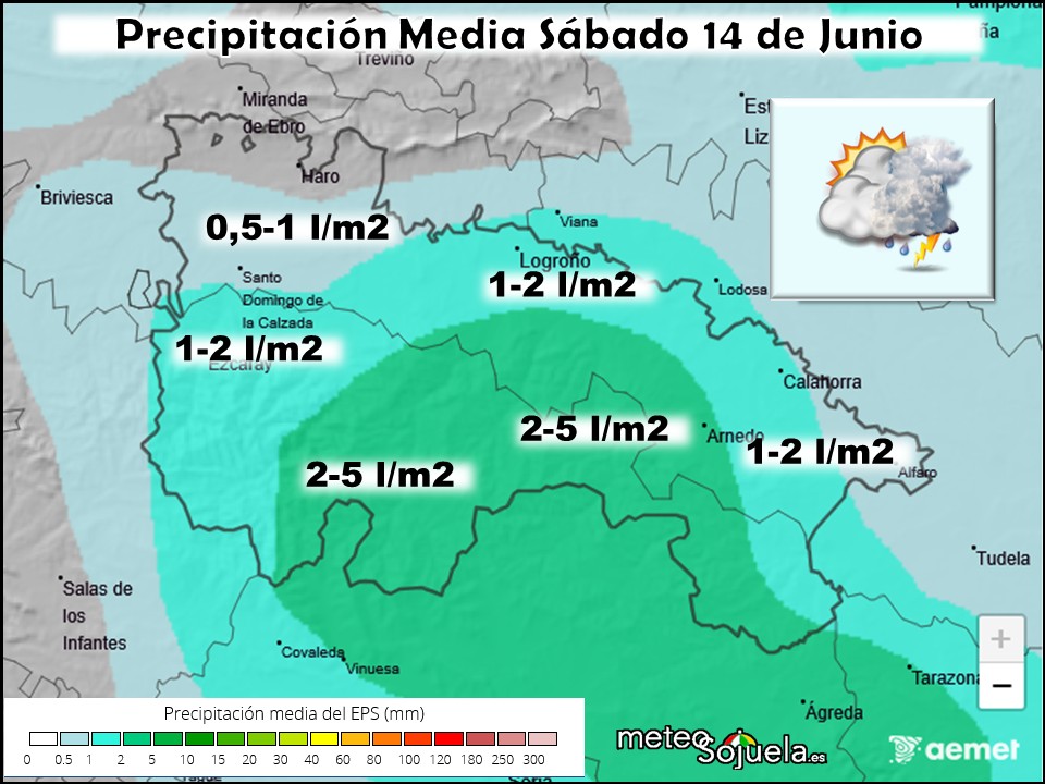 📆14/06/2025
😇San ELISEO😇
#tiempo #hoy #LaRioja  
👉Comienza a REFRESCAR🌡⬇️
☁️NIEBLAS matinales. CALIMA
👉POCO NUBOSO con ☁️alguna nube BAJA a 1ªs horas
👉Aumento de la nubosidad de tipo MEDIO/ALTO al principio, y de🌤️ EVOLUCIÓN después, con  posibilidad de algún CHUBASCO☔️o
