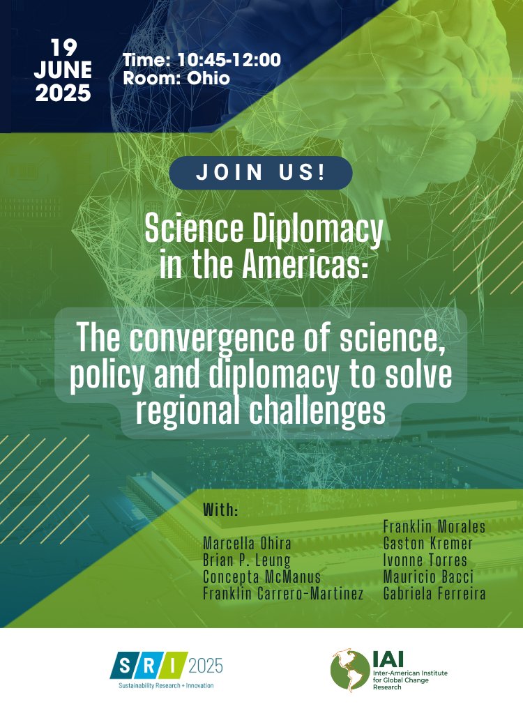 IAI_news's tweet photo. 📢Join us at @SRICongress 

🌎 Science Diplomacy in the Americas: The convergence of science, policy, and diplomacy to solve regional challenges #SRI2025

📅 19 June 2025
🕥 10:45–12:00
📍 Room: Ohio

🔗https://t.co/nWzIYN7ZoA https://t.co/c7Ki7D23am