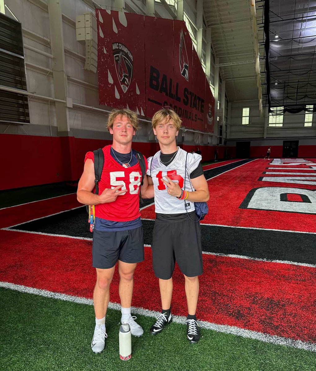 ClayDauby's tweet image. Had a great time @BallStateFB’s prospect camp today!
@CoachU_BSU @Coach_JKnowles
@Coach_H_HHS @HHS_Raider_FB