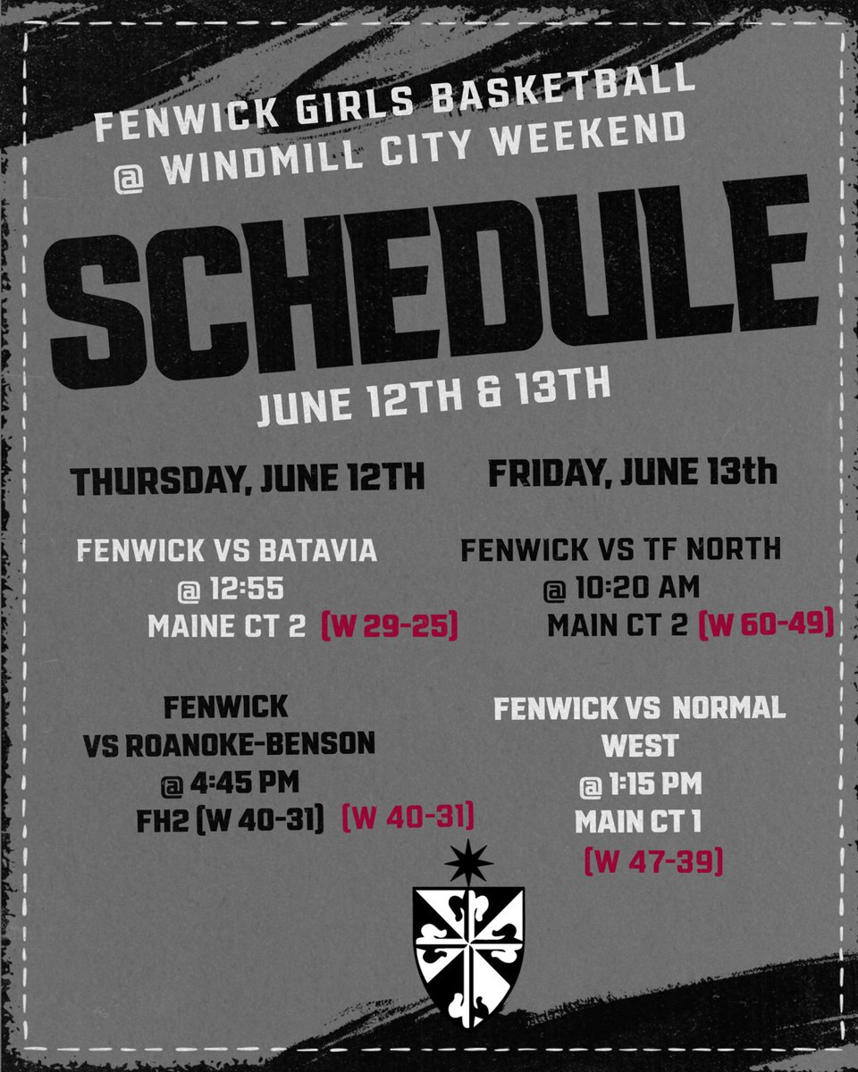 Fenwick Girls Basketball (@friargirlsbball) on Twitter photo Friars finish Pool 6 <a href="/WCW_NCAA_Live/">Windmill City Weekend Shootout 2025</a> 4-0!!! Great 2 days of good basketball. We competed and got better!!! Thank you <a href="/BHS_GirlsBsktbl/">Batavia Girls Bball</a> for hosting!! Glad to have been apart of such a great event. Friars finish Pool 6 <a href="/WCW_NCAA_Live/">Windmill City Weekend Shootout 2025</a> 4-0!!! Great 2 days of good basketball. We competed and got better!!! Thank you <a href="/BHS_GirlsBsktbl/">Batavia Girls Bball</a> for hosting!! Glad to have been apart of such a great event.