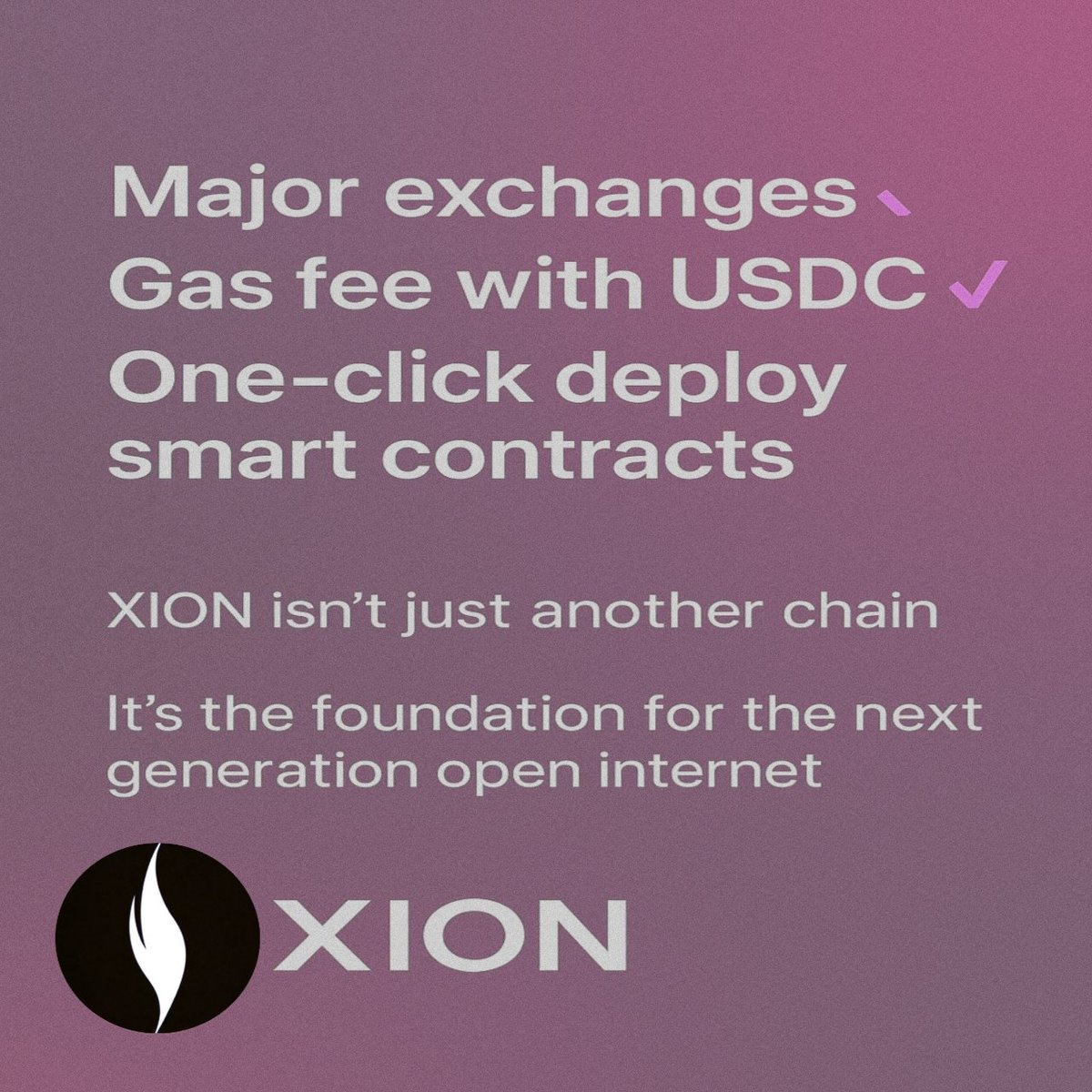 PX_nurlaila3415's tweet photo. Large exchange โ
Gas fee using USDC โ
One click to deploy smart contract โ
XION is not just a new https://t.co/jcz02geAQo is the foundation of the next generation open internet.#BuiltOnXION #CryptoForEveryone https://t.co/3xdwTyy1cG