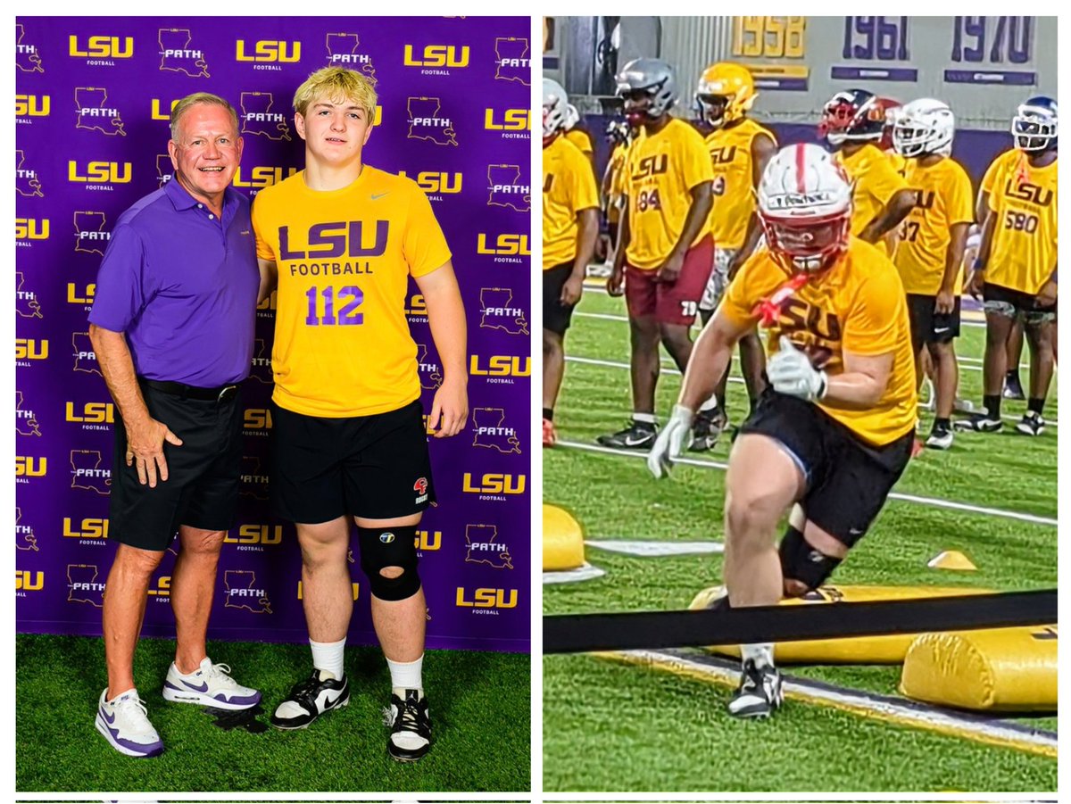 pontnack99's tweet image. Coach Kelly - it was truly an HONOR to meet you, sir! I had an incredible experience at LSU last week! GEAUX TIGERS!! 🐯🏈💜
@LSUfootball @PlayBookAthlete @CarriePontnack @MikeTheTiger