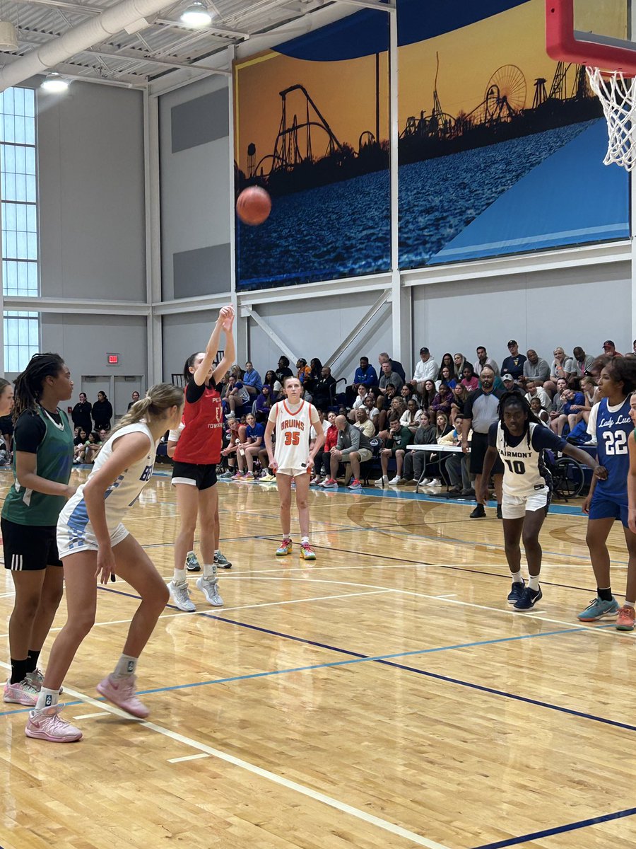 PT_Girls_Hoops's tweet photo. Went 1-1 on the day today and back in action tomorrow against Ohio powers St V St. M and Big Walnut! 2 of our 2028s @Jordyn_welsh_22 and @taymccullough23 were also in action tonight at the Midwest Live All Star game in front of a packed house‼️ https://t.co/rs7j2JVD4M