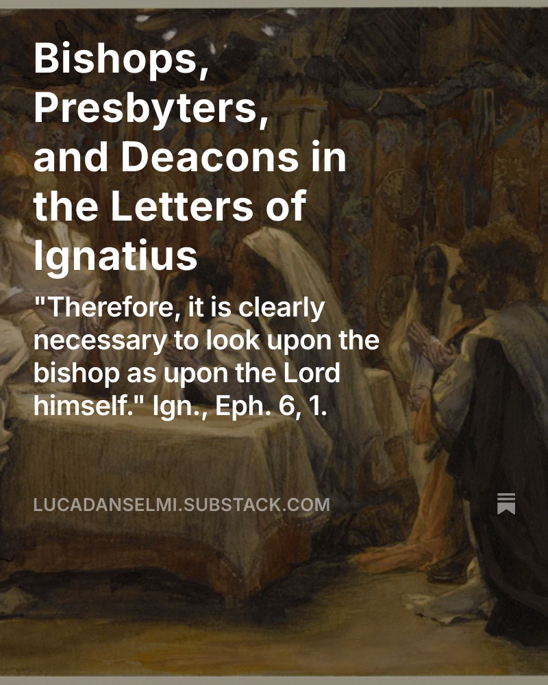 Luca D'Anselmi (@ldanselmi) on Twitter photo A Substack post on bishops, presbyters, and deacons in the letters of Ignatius. And yes, <a href="/HwsEleutheroi/">𝔚𝔥𝔦𝔱𝔢𝔅𝔢𝔞𝔯𝔡</a>, Ignatius of Antioch existed.
open.substack.com/pub/lucadansel… A Substack post on bishops, presbyters, and deacons in the letters of Ignatius. And yes, <a href="/HwsEleutheroi/">𝔚𝔥𝔦𝔱𝔢𝔅𝔢𝔞𝔯𝔡</a>, Ignatius of Antioch existed.
open.substack.com/pub/lucadansel…
