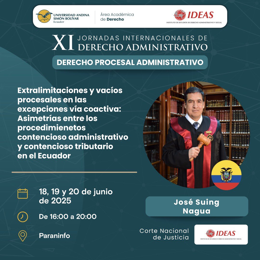 📌 Con la participación de jueces de alto prestigio nacional!
No se pierdan este evento de la <a href="/uasbecuador/">Universidad Andina</a> y de <a href="/lDEAS_Ec/">IDEAS</a> 
⏰ Es hora de inscribirse en aplicaciones.uasb.edu.ec/PortalV/regist…