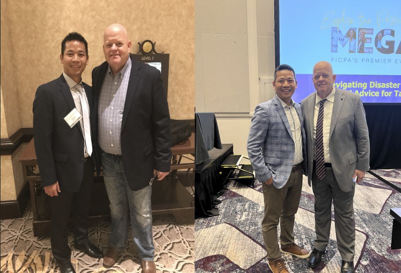 KeithJonesCPA's tweet image. @FICPA #MegaConference 2017 vs. 2025—Charlie says, &quot;Keith still looks the same, but I&apos;ve got more gray hairs!&quot; For tax solutions or Florida sales tax audits, @KeithJonesCPA is your go-to. He&apos;s knowledgeable and ready to help!