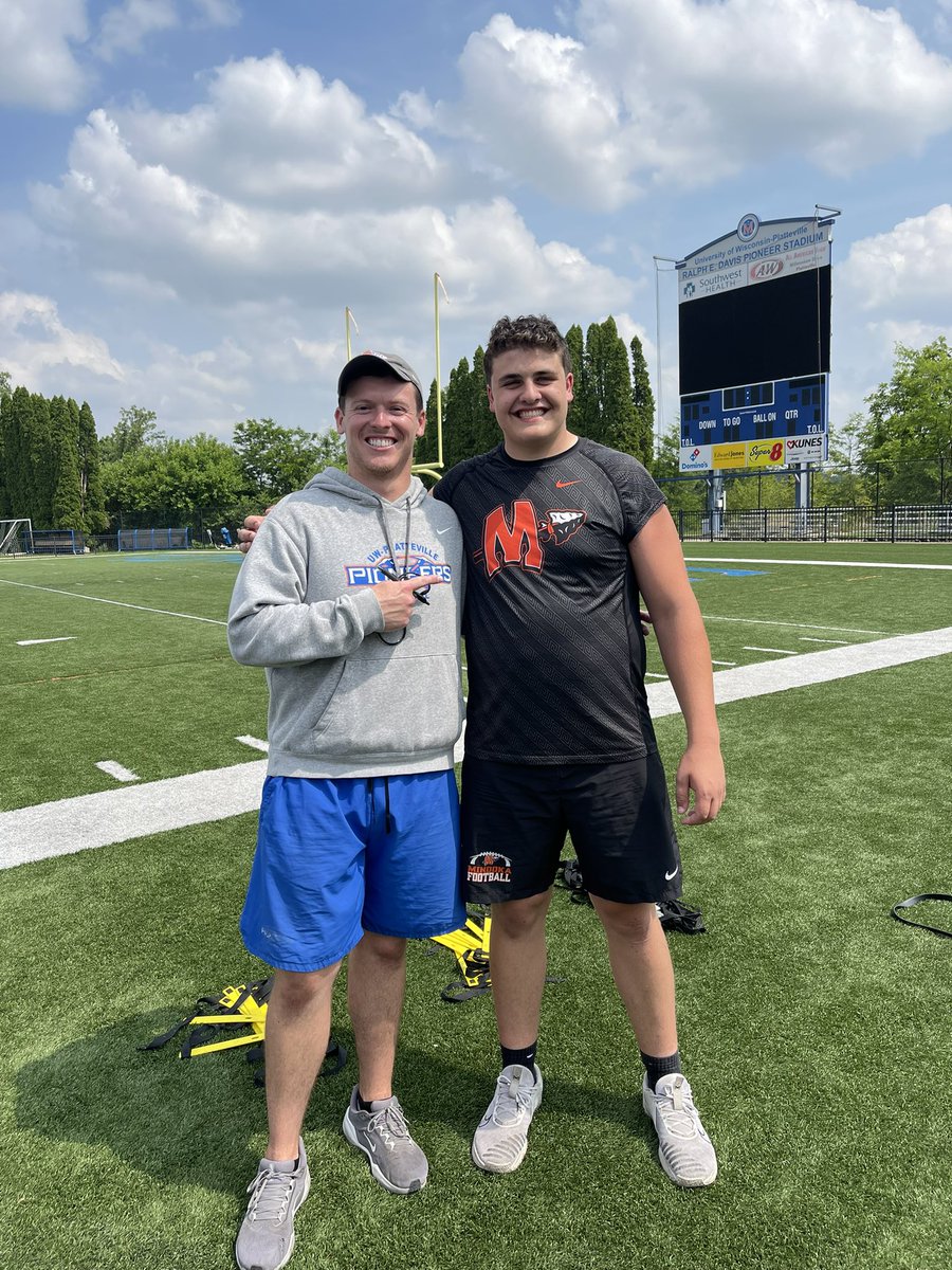 Dante Mordan (@dante_mordan) on Twitter photo #AGTG After a great Junior Day and awesome camp today, I am truly honored and blessed to have received my 4th offer from <a href="/UWPlattFootball/">UW-Platteville Football</a>! Thank you <a href="/Ryan_Munz/">Ryan Munz</a>, <a href="/Allenbt29/">Brent Allen</a>, <a href="/RieseDraft/">Owen Riese</a>, and <a href="/CoachBacon98/">Tyler Bacon</a> for this amazing opportunity! #SwingTheAxe⛏️
<a href="/Minooka_Indians/">Minooka Football</a> #AGTG After a great Junior Day and awesome camp today, I am truly honored and blessed to have received my 4th offer from <a href="/UWPlattFootball/">UW-Platteville Football</a>! Thank you <a href="/Ryan_Munz/">Ryan Munz</a>, <a href="/Allenbt29/">Brent Allen</a>, <a href="/RieseDraft/">Owen Riese</a>, and <a href="/CoachBacon98/">Tyler Bacon</a> for this amazing opportunity! #SwingTheAxe⛏️
<a href="/Minooka_Indians/">Minooka Football</a>