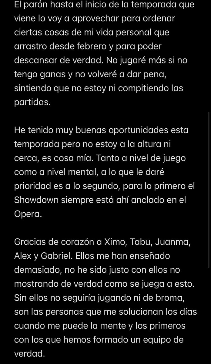Hasta aquí la temporada 2025.

Una pequeña reflexión que he hecho a mitad del torneo cuando me quedé fuera.

Perdón por la chapa pero necesitaba escribir un poco mis ideas.

Ahora toca ayudar a los que tienen la oportunidad de hacer algo grande en Worlds.

🩷🩷🩷🩷🩷