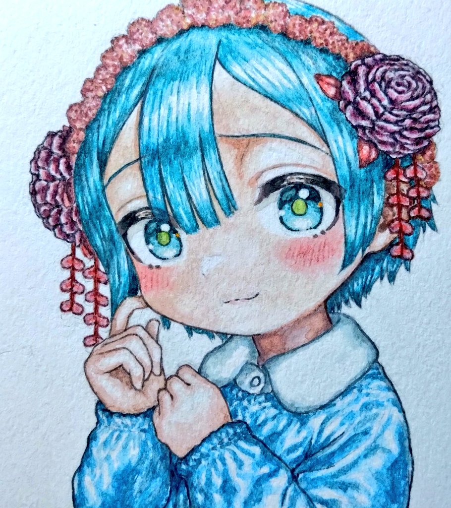 nknlf's tweet image. 園児マルルクちゃんを水彩で描きました🎨