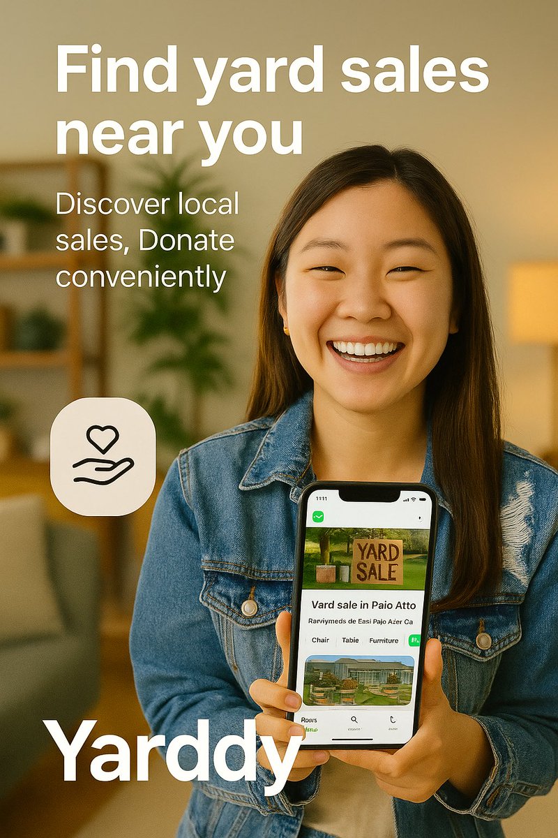 Yarddy_com's tweet image. Community powered.
🏘️ List your event, moving sale, or local market
🎁 Post free items or donate in seconds
🛍️ Help neighbors shop, share &amp;amp; thrive
Yarddy is where local starts
#Yarddy #SupportLocal #DeclutterForGood #FreeItems #YardSaleApp