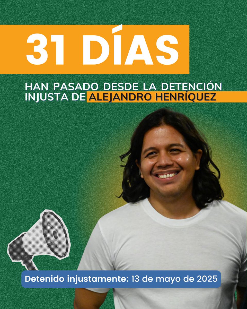 🚨 ¡1 mes de injusticia! 

#DatoDelDía La Jueza Primero de Paz de Santa Tecla citó un informe del <a href="/VMTElSalvador/">VMT</a> que señala que "no registra obstrucción del tráfico", pero, genera "riesgo latente y potencial de afectación por la naturaleza y magnitud del evento” que afectó “el
