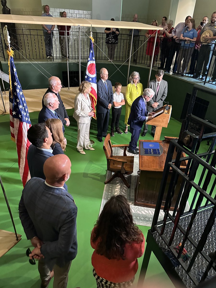 PhilPlummerOH40's tweet image. Today, Governor DeWine signed SB24 (Huffman-Johnson) which adopts the 1905 Wright Flyer III as the Official state airplane of Ohio.