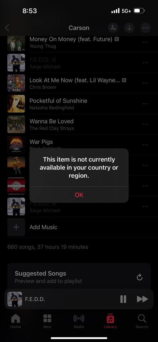 YotaCarson's tweet photo. @SaigeMichael_ Why isn’t it on Apple Music anymore bro ? https://t.co/V0d92uBMiE
