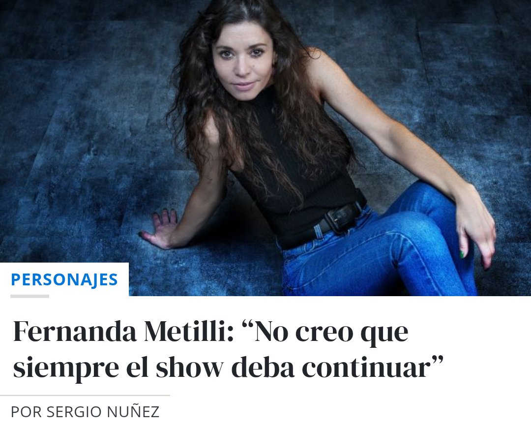 Ahora en la web de <a href="/noticiasrevista/">Revista Noticias</a> mi entrevista a <a href="/fermetilli/">Fernanda Metilli</a> protagonista de #EmpiezaConD, el nuevo éxito teatral de Campanella. Asombro inicial por el llamado, pareja en casas separadas y la reciente muerte de su madre ➡️➡️➡️ noticias.perfil.com/noticias/perso…
#FernandaMetilli #Teatro