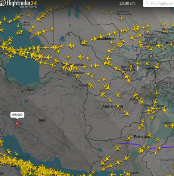 Bobby_Network's tweet photo. @IRIran_Military @HKStrategies @axios @rafaelmgrossi @iaeaorg @Israel_katz @haaretzcom Another odd plane: #IRM080 - again #Mahan Air - this time from #GUANGZHOU Arrival #Teheran: soon. Reminder: The #Iran Air Space's closed off for especially civilian flights: "returning home" during airstrikes makes no sense -covert diplomatic flights do.
https://t.co/hGWjnXmv5H https://t.co/bQrLTewuPa