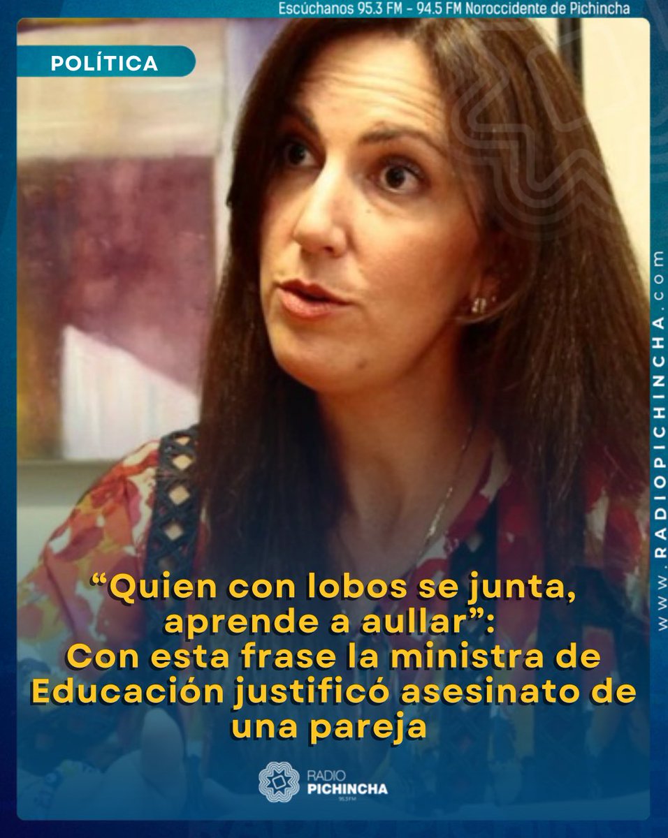 🏛️ #Política || La ministra sugirió que la pareja asesinada tenía vínculos con bandas criminales. “A nadie le van a asesinar de buenas a primeras”, recalcó.
Los detalles ⬇️
radiopichincha.com/quien-con-lobo…