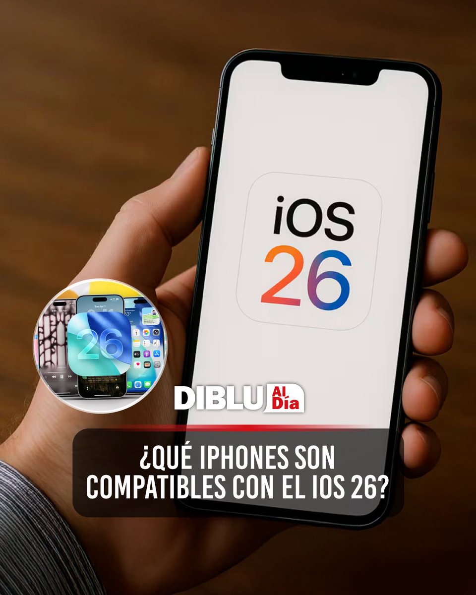 Radio Diblu (@radiodiblufm) on Twitter photo 📌 ¿Qué iPhones son compatibles con el iOS 26? 📲
#DibluAlDía 📰 con <a href="/gustavoenavarro/">Gustavo Navarro</a>
Apple ha anunciado oficialmente iOS 26, la nueva versión de su sistema operativo para iPhone.
Esta actualización introduce un rediseño visual denominado Liquid Glass, inspirada en visionOS, 📌 ¿Qué iPhones son compatibles con el iOS 26? 📲
#DibluAlDía 📰 con <a href="/gustavoenavarro/">Gustavo Navarro</a>
Apple ha anunciado oficialmente iOS 26, la nueva versión de su sistema operativo para iPhone.
Esta actualización introduce un rediseño visual denominado Liquid Glass, inspirada en visionOS,