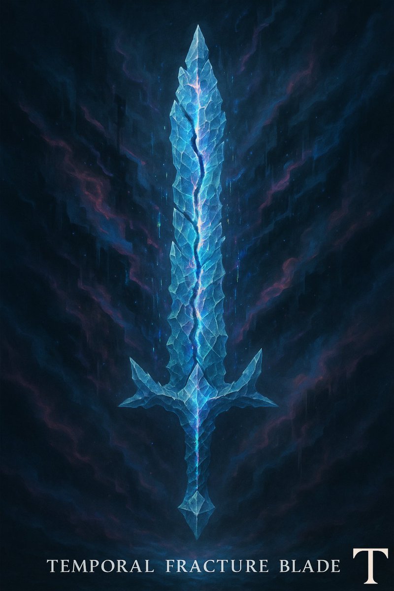 tianoxis's tweet image. The blade that remembers what you forgot—
and what you haven't done yet.
⚔️ Temporal Fracture Blade is now live.
Split by timelines. Bound by purpose.
Own the paradox: 👉rarible.com/token/0xb66a60…
#DigitalArt #FantasyWeapon #Timewalker #NFTart