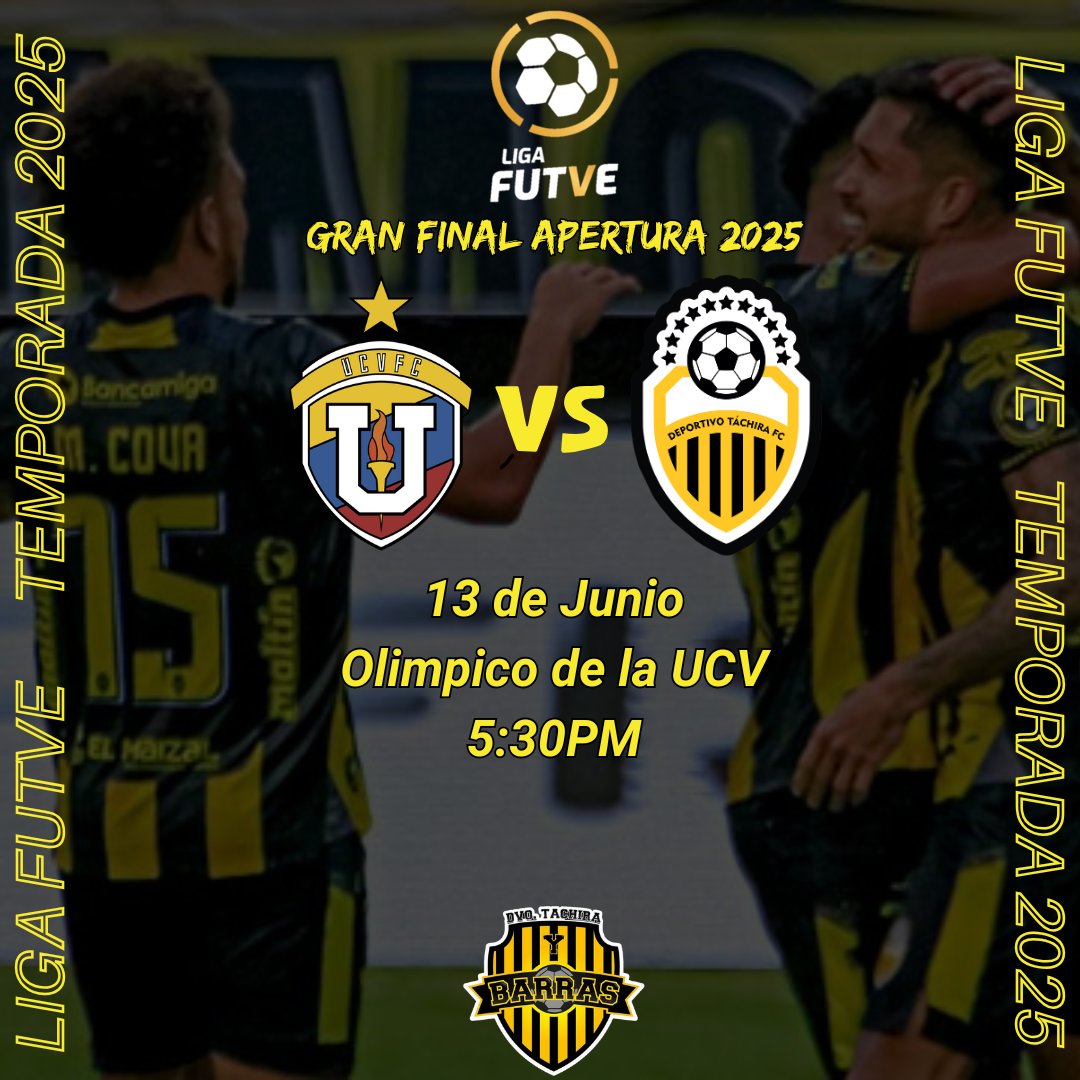 🔜¡POR EL APERTURA!⚔️

🆚️ UCV FC
📅 Mañana
⌚ 5:30PM
📌 Gran Final, Apertura 2025

#VamosTáchira LigaFUTVE