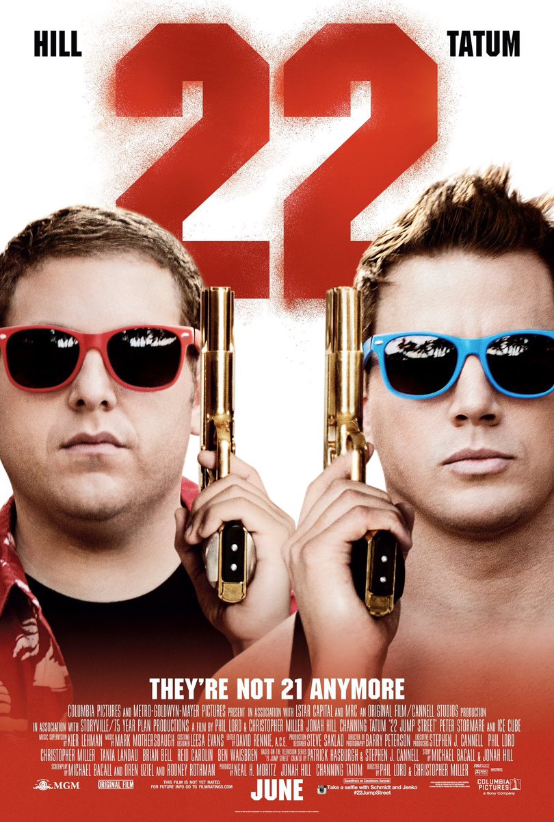 FilmNewsNos's tweet photo. 🎬MOVIE HISTORY: 11 years ago today, June 13, 2014, the movie ‘22 Jump Street’ opened in theaters!

#JonahHill @channingtatum #PeterStormare #WyattRussell #AmberStevens @jillianbell @icecube #KeithLucas #KennyLucas #NickOfferman @JimmyTatro #CraigRoberts @philiplord @chrizmillr https://t.co/uVbe4fhu1H