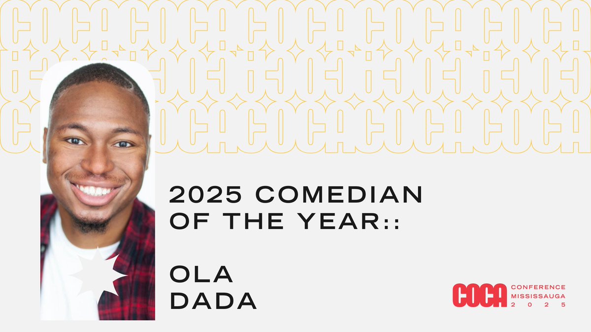 The Comedian of the Year award goes to an act who has made an impact at post-secondary schools across the country, reminding us that laughter truly is the best medicine 💫

This year's 2025 Comedian of the Year award goes to none other than Ola Dada 🌟