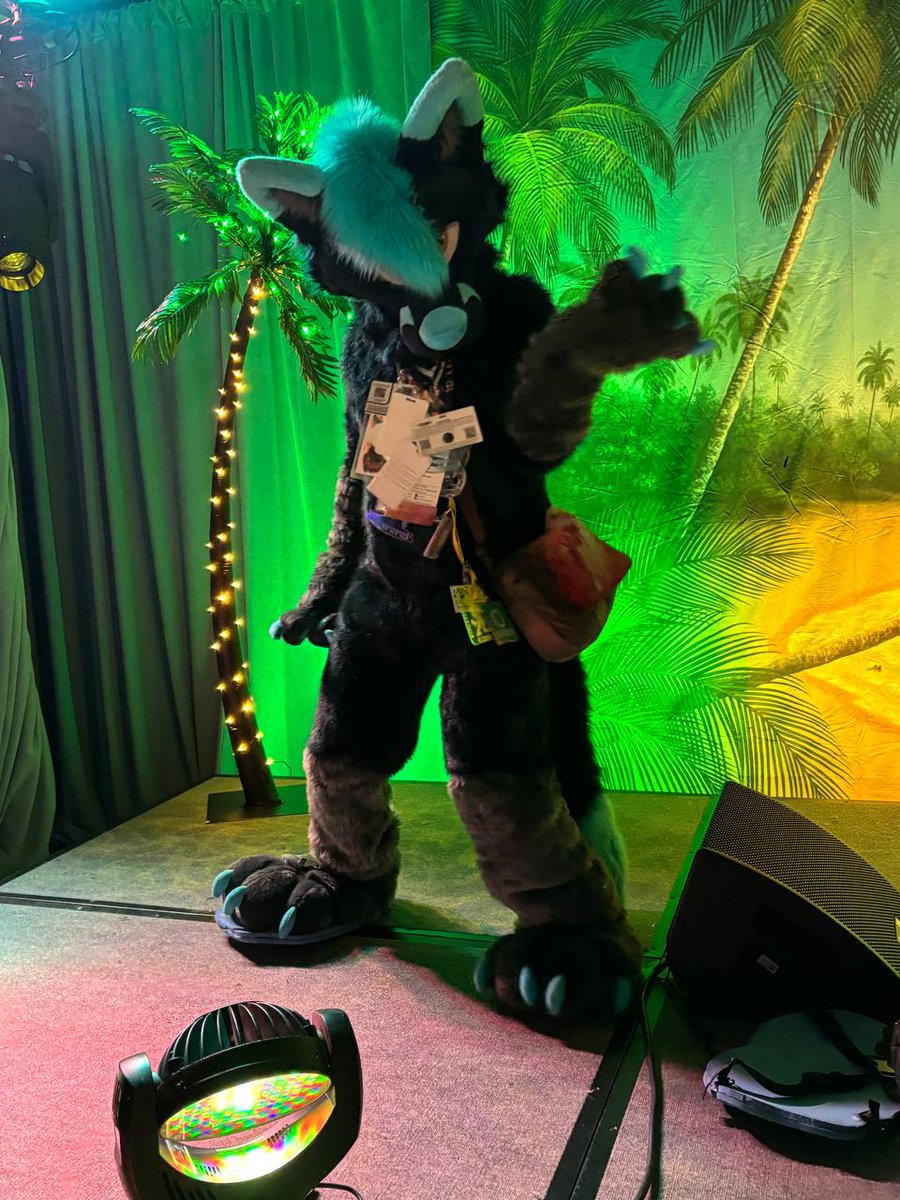 Have some pics from when i was on stage for one of my faaaavorite friend's set. #FursuitFriday