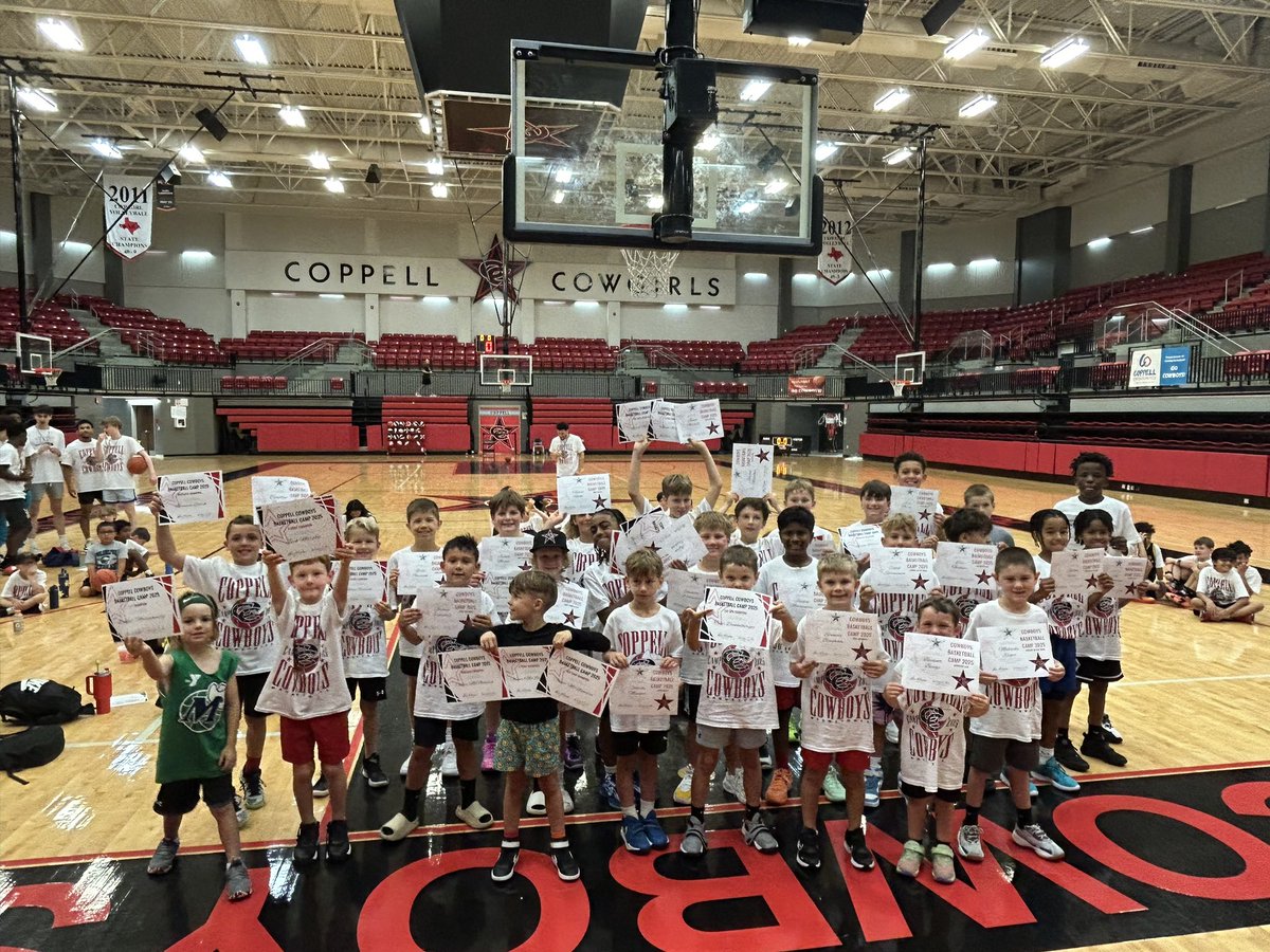 Coppell Cowboy Camp is over, but the memories (&amp; sore legs) live on! But we did dribble, shoot, laugh &amp; eat enough pizza &amp; popsicles to fuel an NBA team! Shoutout to the coaches, campers, &amp; of course, the moms &amp; dads who somehow kept track of 1,000 H2O bottles &amp; 17 missing socks