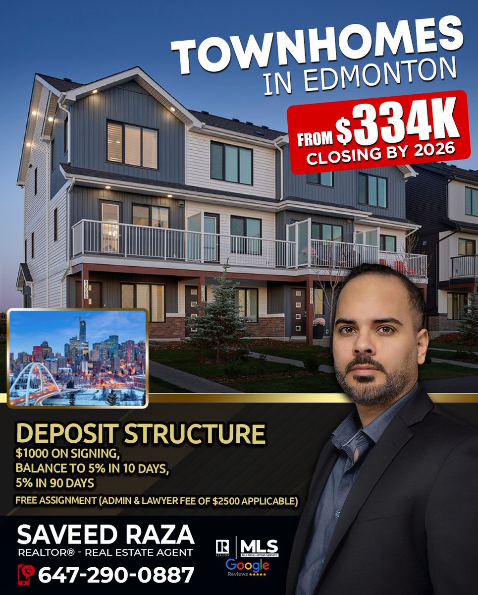 saveed's tweet image. Limited Inventory Available! 
UPGRADES INCLUDED
Quartz countertops throughout, Subway tile backsplash,
Premium vinyl plank flooring on Main Level, Lighting Package Included

📞 SAVEED RAZA - REALTOR®
647-290-0887
IPRO REALTY LTD.