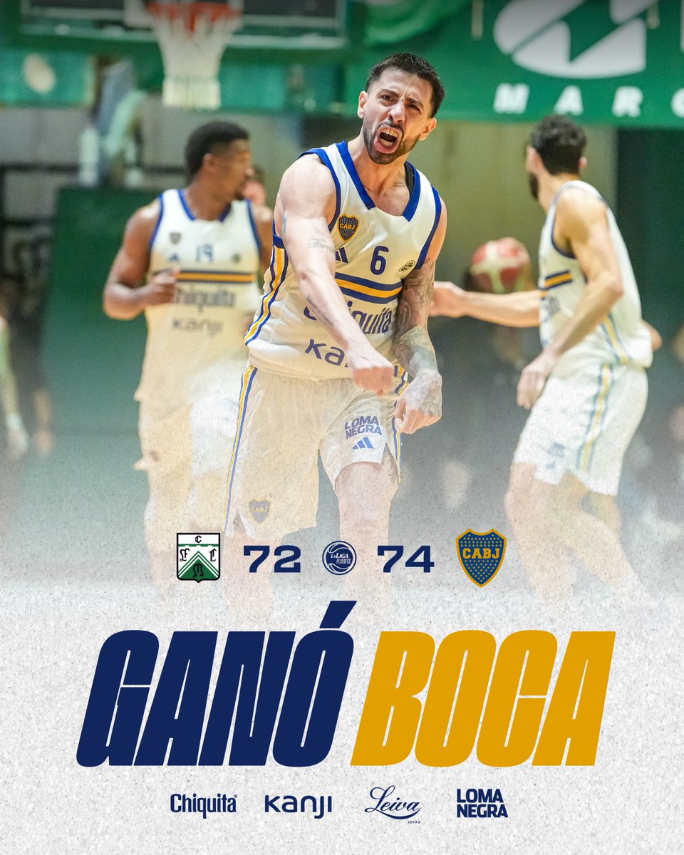 Boca Básquet (@basquetbocajrs) on Twitter photo ¡GANÓ #BOCA! 💪
¡Remontada a lo Boca! Triunfazo 74-72 para igualar la serie ante <a href="/ferrobasquetok/">Ferro Carril Oeste Basquet</a>.
¡A explotar la Bombonerita el lunes! 💪
#DaleBoca 🔵🟡🔵
#PlayoffsLaLiga 🏀 ¡GANÓ #BOCA! 💪
¡Remontada a lo Boca! Triunfazo 74-72 para igualar la serie ante <a href="/ferrobasquetok/">Ferro Carril Oeste Basquet</a>.
¡A explotar la Bombonerita el lunes! 💪
#DaleBoca 🔵🟡🔵
#PlayoffsLaLiga 🏀