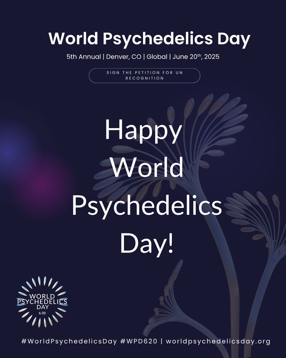 Today is the day!  Happy World Psychedelics Day!
Here is a list of what to do today:
1) Sign the Petition
2) Post how your day is going #wpd620 and #worldpsychedelicsday
3) Come See Us at Psychedelic Science (booth and talks)
4) Sport Some WPD Swag!
worldpsychedelicsday.org/2025