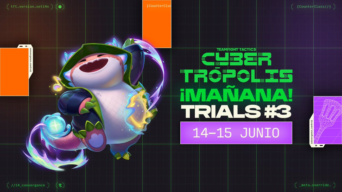 Este fin de semana más de 60 jugadores de Latinoamérica competirán contra NA y Brasil en el último Tactician Trials de #TFTCybertrópolis y mantener el sueño de ir a la Tactician’s Crown del Set 14.

¡Mucho éxito a todos!

Mira los jugadores clasificados aquí ➡️