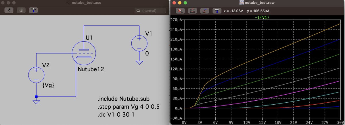 Simulating Korg Nutube 6P1 biasing using LTSpice...