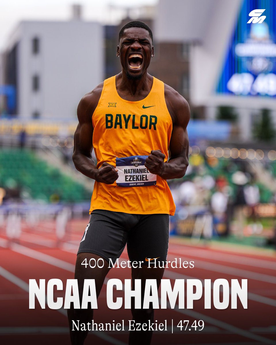 CITIUS MAG (@citiusmag) on Twitter photo All the emotions 😩
Nathaniel Ezekiel of <a href="/BaylorTrack/">Baylor Track & Field</a> shows just how much his first #NCAATF title means, winning the 400m hurdles in 47.49 to move to #3 on the collegiate all-time list. All the emotions 😩
Nathaniel Ezekiel of <a href="/BaylorTrack/">Baylor Track & Field</a> shows just how much his first #NCAATF title means, winning the 400m hurdles in 47.49 to move to #3 on the collegiate all-time list.
