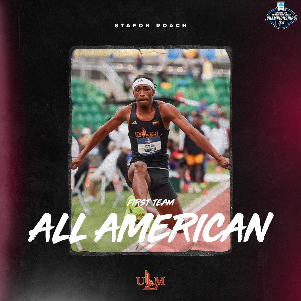 ULM Track & Field / XC (@ulm_track) on Twitter photo πππ₯π¦π§ π§πππ πππ-ππ ππ₯ππππ‘ πΊπΈ
Stafon Roach recorded a mark of 15.99m and finished eighth in the triple jump at the <a href="/NCAATrackField/">NCAA Track & Field</a> Championships, earning First Team All-American honors π πππ₯π¦π§ π§πππ πππ-ππ ππ₯ππππ‘ πΊπΈ
Stafon Roach recorded a mark of 15.99m and finished eighth in the triple jump at the <a href="/NCAATrackField/">NCAA Track & Field</a> Championships, earning First Team All-American honors π