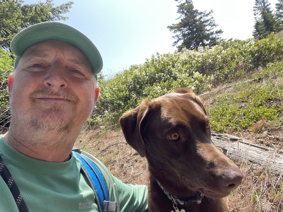 Me and Bunker getting in an early morning hike. Beautiful views of Stuart Range.