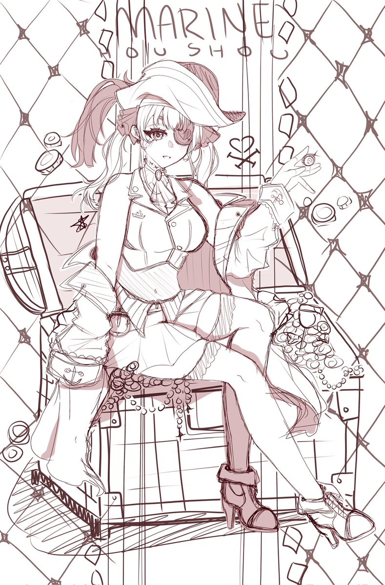 marine houshou wip 🏴‍☠️❤️
(will finish soon I hope lmao)

#hololive #hololiveart #HoushouMarine