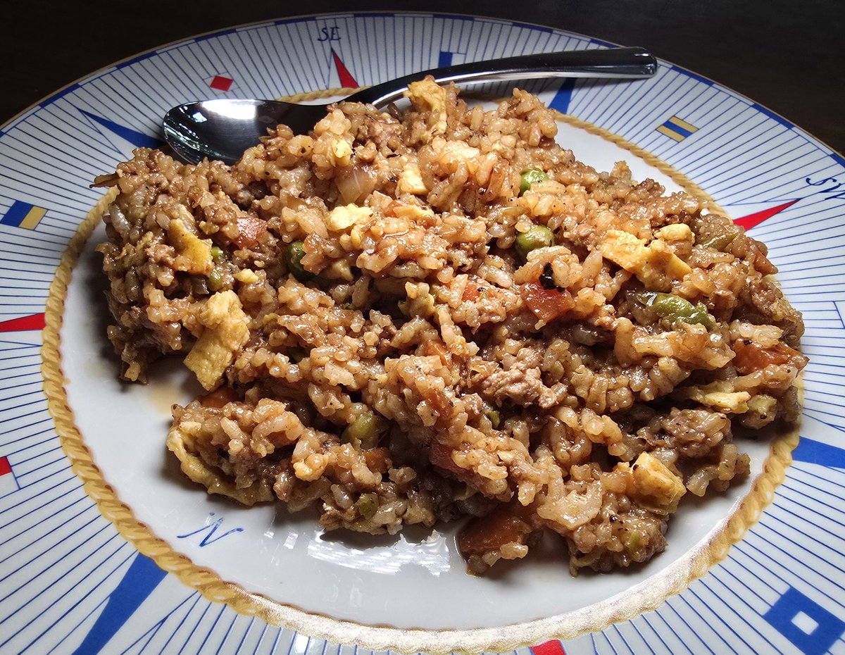 #FridayNightFun A little Syrah served with some homemade Pork Fried Rice!!! G'night all!!!