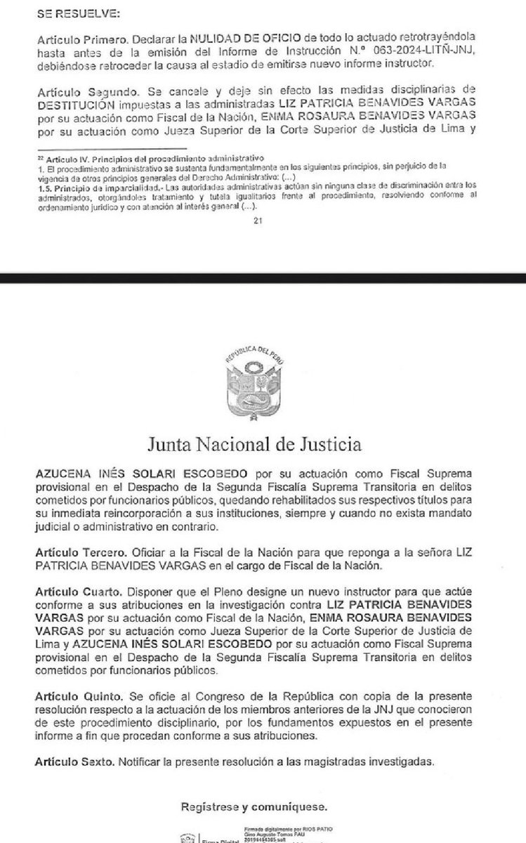 Cruz Silva (@cruzsilvadc) on Twitter photo JNJ no puede restituir en cargo provisional o de elección, que son a decisión de PJ o Fiscalía (autogobierno). A lo mucho, en cargo titular de acuerdo la ley de carrera fiscal, cuyo título sí puede expedir: fiscal suprema, no FN. JNJ está violando la autonomía fiscal. OJO. <a href="/CIDH/">CIDH - IACHR</a> JNJ no puede restituir en cargo provisional o de elección, que son a decisión de PJ o Fiscalía (autogobierno). A lo mucho, en cargo titular de acuerdo la ley de carrera fiscal, cuyo título sí puede expedir: fiscal suprema, no FN. JNJ está violando la autonomía fiscal. OJO. <a href="/CIDH/">CIDH - IACHR</a>