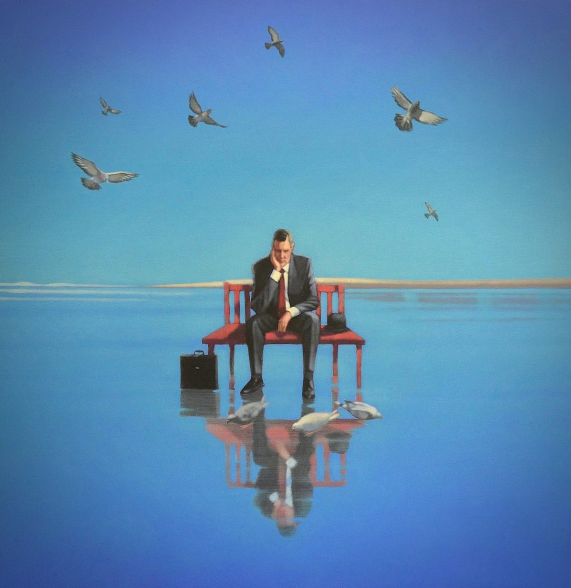 Today, the mirror talked back at me..    #painting #life #reflection #myart #Existentialism #fineart #surrealism   #mirror #Lawyers #businessowner