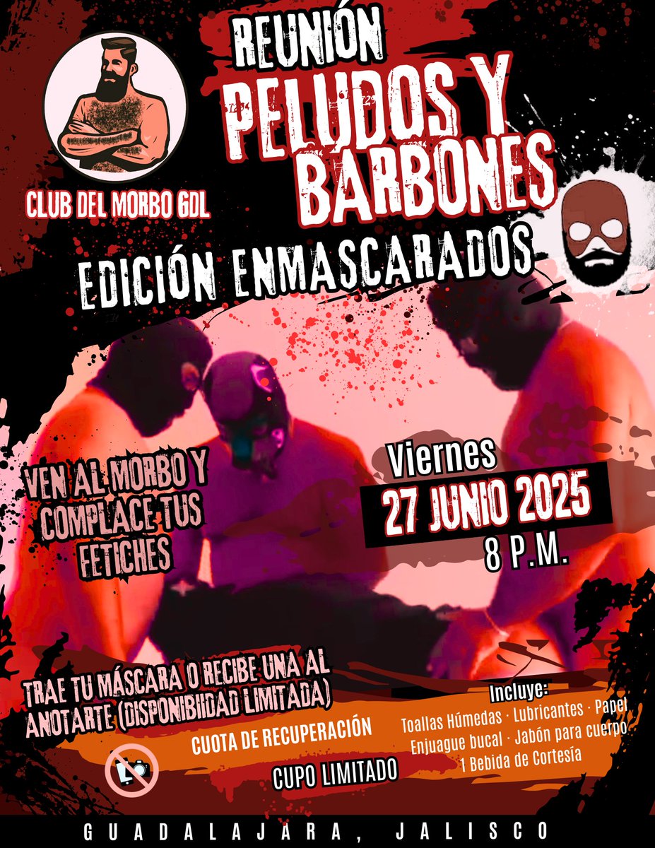 Para este tiempo nublado y de lluvia⛈️, próxima reunión de fetiches con MÁSCARAS e IDENTIDAD OCULTA. Ven al misterio, la adrenalina y al morbo a tope 😈🐷Viernes 27 de Junio 8 pm. CUPO LIMITADO. Todo tipo de máscaras bienvenidas. #clubmorbogdl  @ClubdelMorboGDL <a href="/encuentrogaygdl/">ENCUENTROS GAY GUADALAJARA🏳️‍🌈🏳️‍⚧️YFETICHES</a>