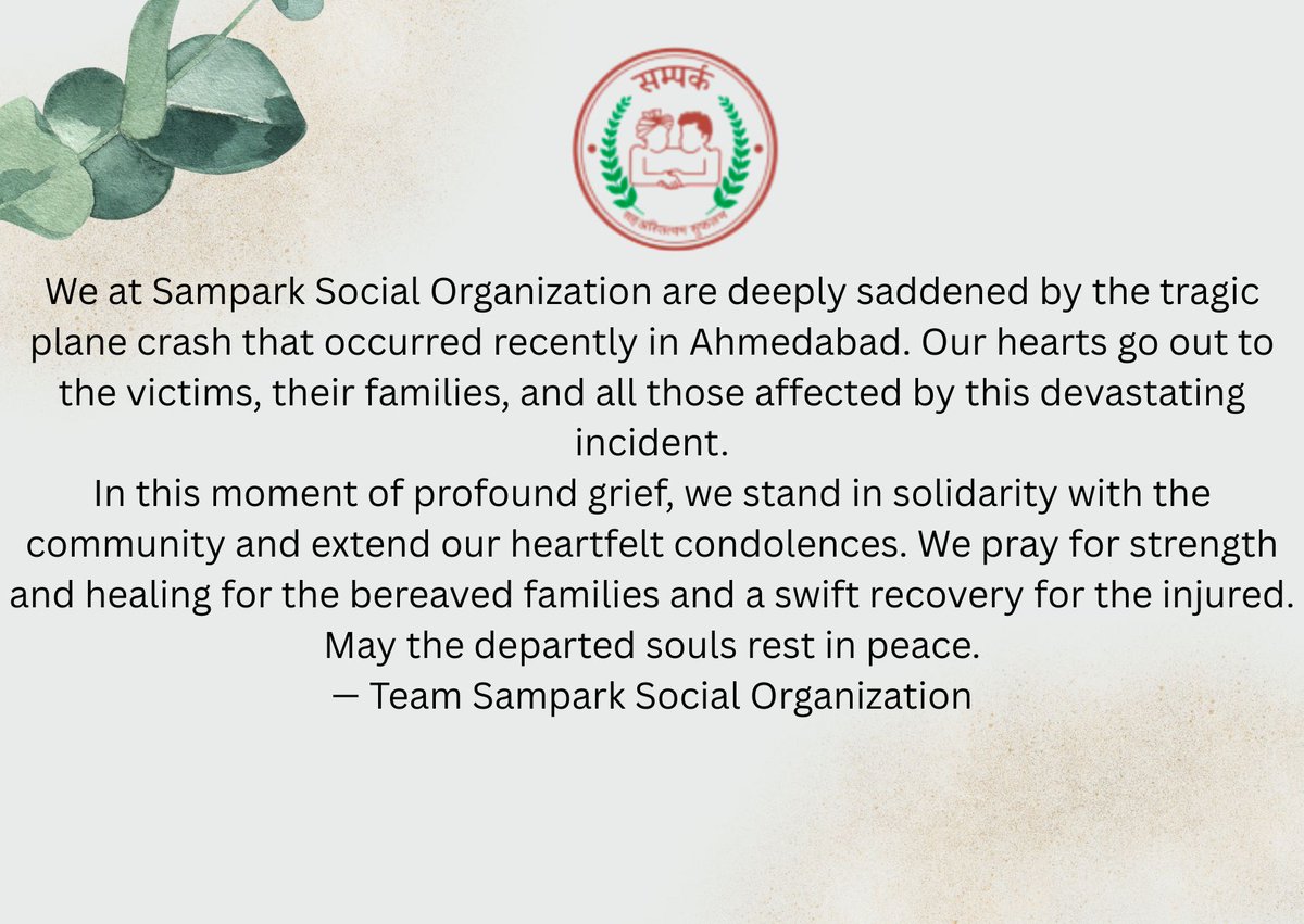 SamparkSocial's tweet photo. 🙏
#Ahmedabad #AhmedabadPlaneCrash #Prayers https://t.co/VyrOmFMUiC