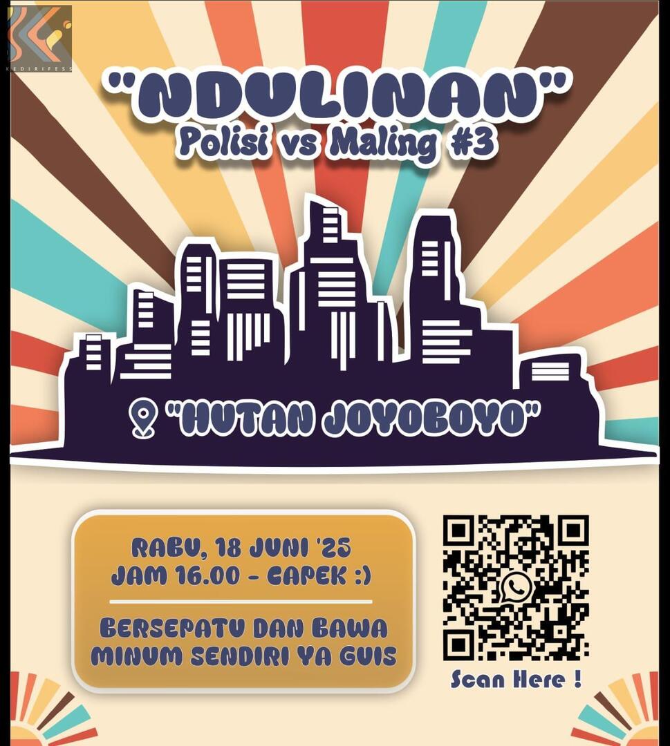 cah tak kirim ulang, game nya tidak hanya polisi maling.. nanti kita bisa diskusikan game lain/hari/jam nya dalam grup. yang mau join bisa scan yaa