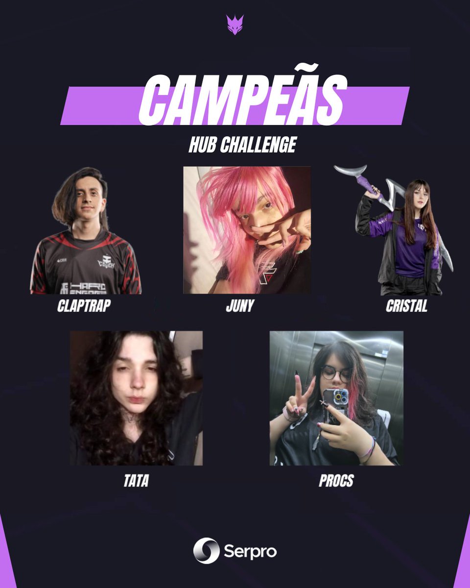 Temos a GRANDE CAMPEÃ do HUB CHALLENGE!
controversy, em uma virada EMOCINANTE com 5 jogos garantém o TITULO no campeonato de encerramento do HUB SERPRO. Parabens as jogadoras:
<a href="/Briantheess/">Claptrap</a> 
@junylol1 
<a href="/cristalszinha/">cristal</a> 
<a href="/tendotata/">Tata</a> 
<a href="/procurolol/">ؘ</a>