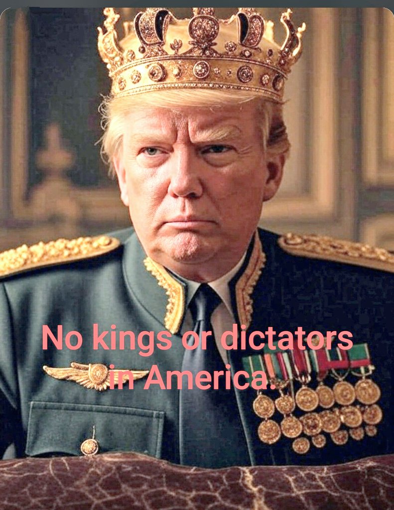 magelica151515's tweet image. No kings.  No dictators. We have a Constitution by the people, for the people. 
#NoKings 
#NoDictators
#StandUpforDemocracy
#NotMyPresident