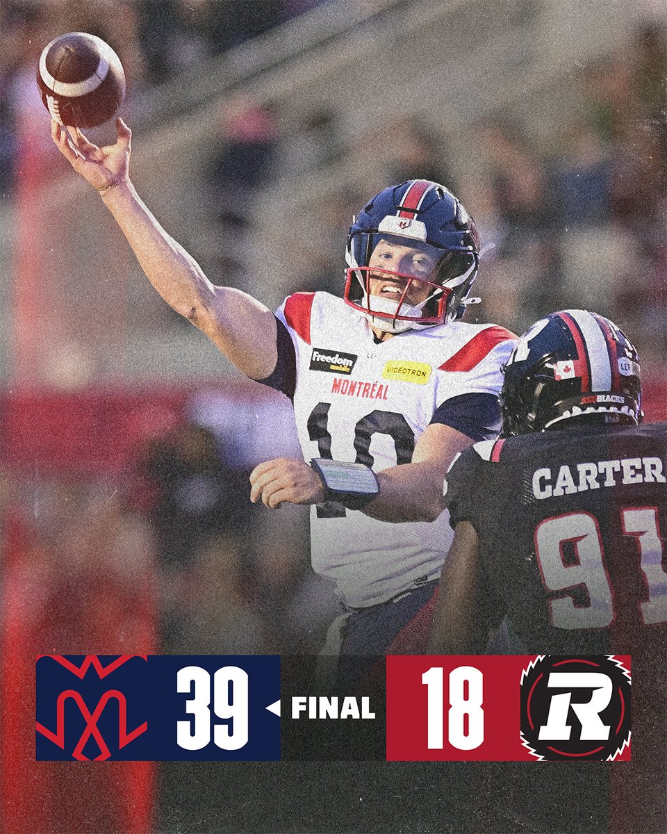 CFL's tweet image. The @MTLAlouettes move to 2-0! 

#CFL