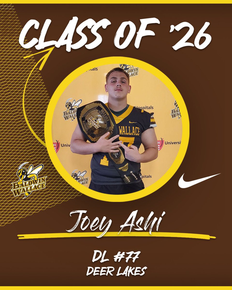 Joey Ashi (@ashijoey) on Twitter photo I am so blessed and thankful to have received an offer to continue my academic and athletic career <a href="/BWUFootball/">Baldwin Wallace College Football</a> thank you <a href="/CoachBMiller17/">Brenton Miller</a> for this opportunity.
<a href="/CoachHilvert/">Jim Hilvert</a> <a href="/EthanNichol10/">Ethan Nichol</a> <a href="/MattBrown_Coach/">Coach Matt Brown</a> <a href="/tim_burk/">Coach Tim Burk</a> <a href="/tderian58/">Trevor</a> <a href="/DeerLakesFball/">Deer Lakes Football</a> I am so blessed and thankful to have received an offer to continue my academic and athletic career <a href="/BWUFootball/">Baldwin Wallace College Football</a> thank you <a href="/CoachBMiller17/">Brenton Miller</a> for this opportunity.
<a href="/CoachHilvert/">Jim Hilvert</a> <a href="/EthanNichol10/">Ethan Nichol</a> <a href="/MattBrown_Coach/">Coach Matt Brown</a> <a href="/tim_burk/">Coach Tim Burk</a> <a href="/tderian58/">Trevor</a> <a href="/DeerLakesFball/">Deer Lakes Football</a>